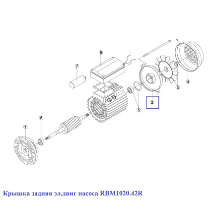 Крышка задняя эл.двиг насоса KA/KAP 250-450 (MEC-90) 7304.A/ RBM1020.42R/ RMOT0002.04R