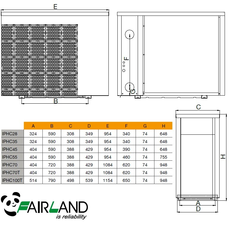 Тепловой инверторный насос Fairland IPHCR70T (27.3 кВт)