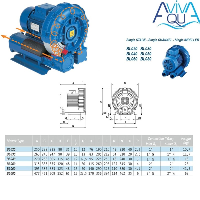 Компрессор одноступенчатый AquaViva 060 (318 м3/ч, 380В)