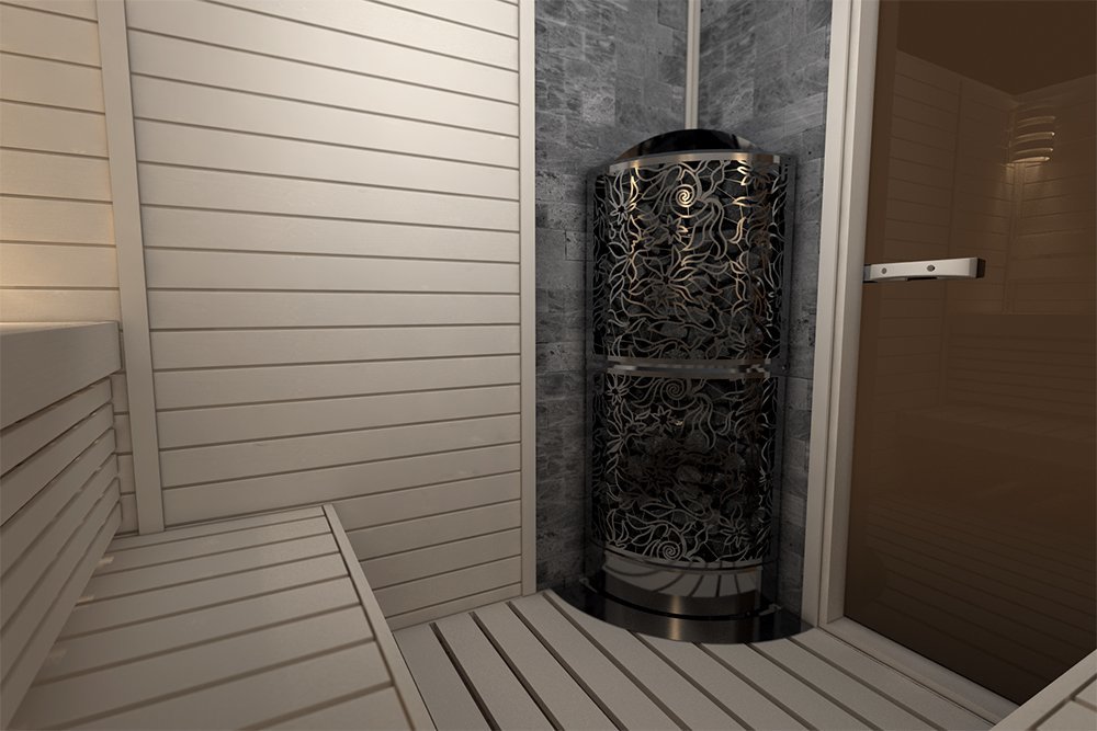 Электрическая печь SAWO DRAGONFIRE Heater King (9 кВт, выносной пульт, угловая, нержавейка)