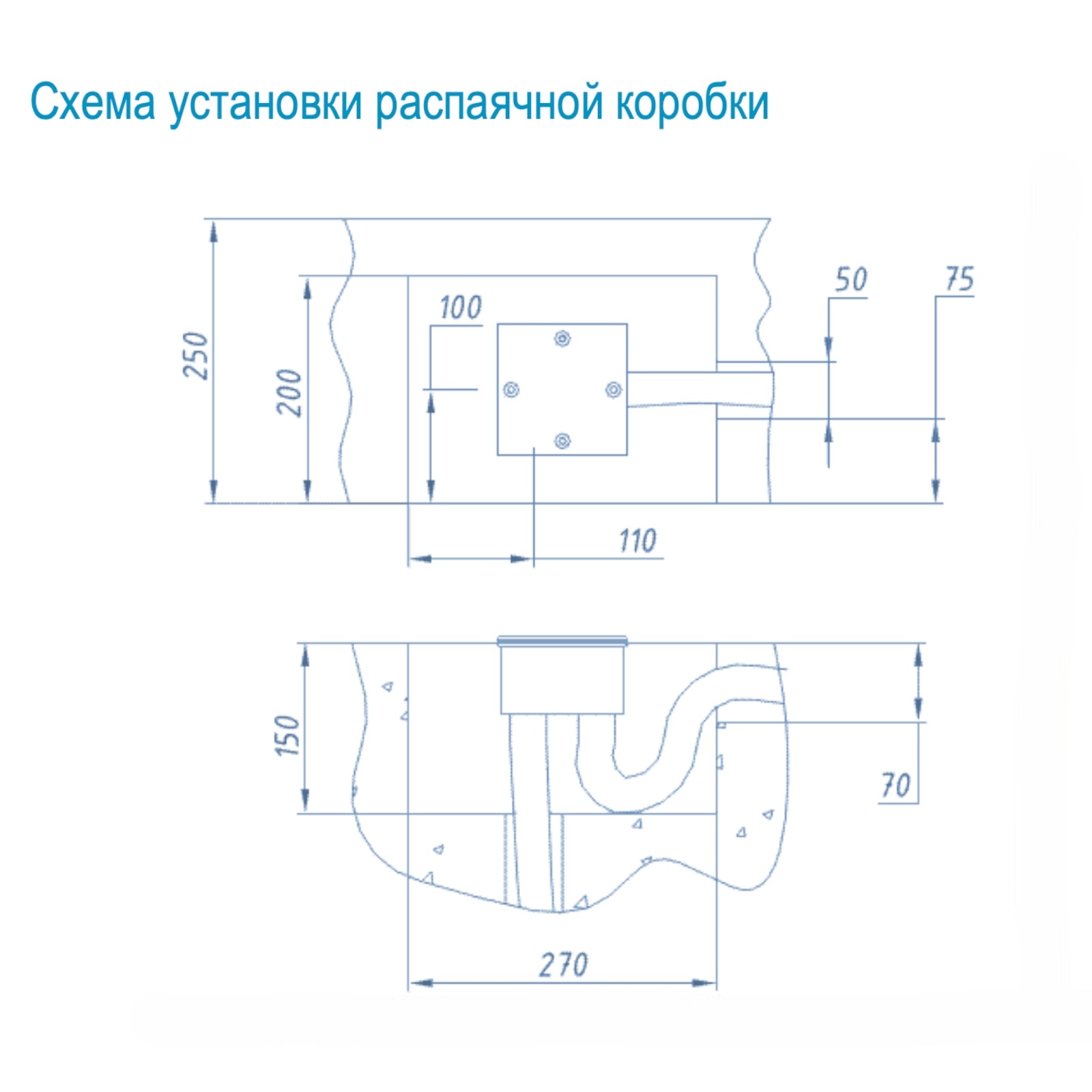 АТ 07.04 РАСПАЯЧНАЯ КОРОБКА квадратная 120х120 мм без обжима