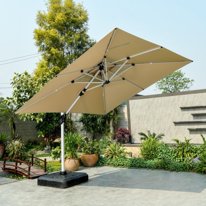 Зонт садовый квадратный 3х3 м бежевый