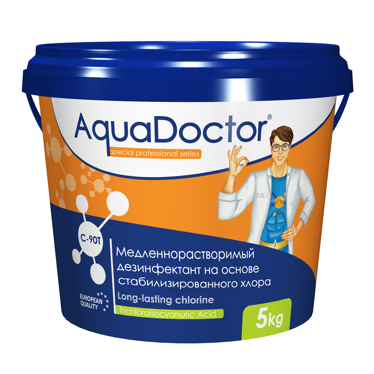 Дезинфектант для бассейна на основе хлора длительного действия AquaDoctor C-90T