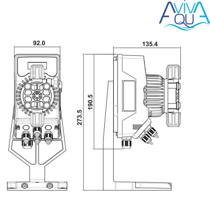 Мембранный дозирующий насос Aquaviva DRP200 Smart Plus PH/Cl 0,1-14 л/ч