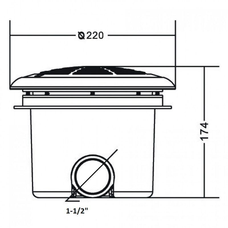 Донный слив ABLETECH EM2832V D220 1 - 1/2 (плёнка) Донный слив ABLETECH EM2832V D220 1 - 1/2 (плёнка)