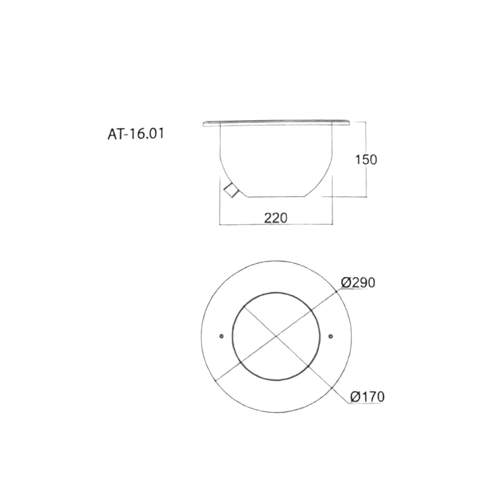 АТ 16.01 Прожектор из нержавеющей стали 300 Вт (кабель 2,5 м)